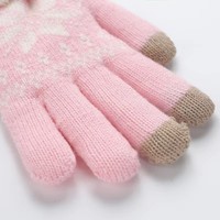 Gants d'hiver tricotés personnalisés vintage en jacquard épais et chauds pour adultes, compatibles écran tactile