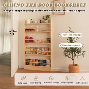 Étagère à livres haute <span class=keywords><strong>et</strong></span> étroite à placer derrière la porte, bibliothèque sur pied pour économiser de l'espace, rangement mural pour chambre à coucher - Product Image 5