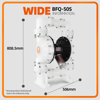 GODO Pompe pneumatique BFQ-50S PP à double membrane Pompe chimique et industrielle pour le transfert de l'huile et de l'eau des eaux usées