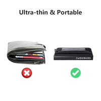 Dompet pria aluminium otomatis, dompet minimalis ramping pemblokir RFID