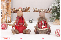 Figurine de renne de Noël en peluche, assise ou debout, pour décoration de table, cadeau festif, modèle YF201896AB, vente en gros Chine