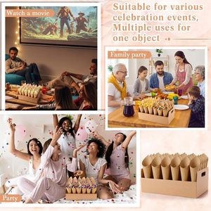 30 Pièces Présentoirs à Cônes de Confettis Marron pour Mariage, avec Cônes en Papier Kraft et Poignée Portable, pour Décoration - Product Image 4