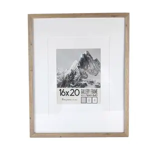 Toptan büyük Woodgrain resim çerçevesi 16x20, mat 11x14 veya 8x10 resim ahşap fotoğraf çerçevesi Poster galeri duvar çerçevesi için