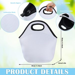 กระเป๋าใส่อาหารแบบซับลิเมชั่นทำจากนีโอพรีน DIY กระเป๋าเก็บความร้อนแบบใช้ซ้ำได้ พร้อมซิป กระเป๋าถือแบบสะพายไหล่ กระเป๋าสำหรับกีฬาอื่นๆ - Product Image 3