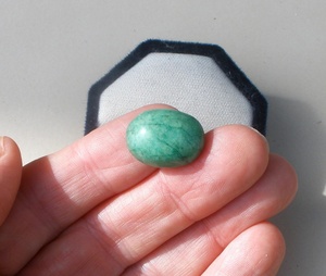 Cabochon ovale en émeraude, pierre précieuse naturelle, 21 x 16 mm, pour collection, cadeaux, bijoux et artisanat - Product Image 1