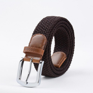 Sabuk Kanvas Anyaman Elastis Kulit PU Chongkang Promosi dengan Gesper Pin, Logo Kustom, Cetak Transfer Panas - Product Image 3