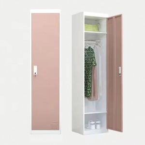 Vente chaude porte simple fer placard Almirah armoire armoire 1 niveau bleu gris tissu stockage casier en métal pour une personne en acier - Product Image 1