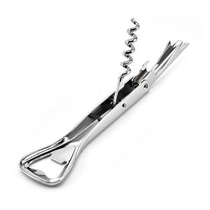 Stainless Steel Wine <b>Opener</b> Flat Modern 2 In 1 Multi Function Corkscrew For Red White Wine Beer Bottle Opening - Product Image 4