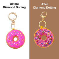 Kit DIY de breloques pour sac en cuir avec strass acryliques, ensemble de pendentifs pour sac en forme de donut avec autocollants gemmes et stylo à points, pour enfants, jouet de mode pour anniversaire
