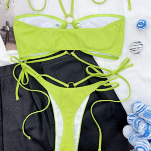 YY5253 Bikini taille haute élastique, maillot de bain femme, Bandage, joli petit truc - Product Image 5