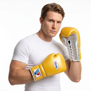 Guantes de Boxeo MMA Profesionales de Cuero Vacuno de Secado Rápido con Cierre de Gancho y Bucle para Adultos, Personalizables, Unisex - Product Image 1