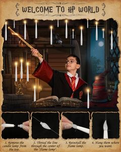 10 pcs Flameless nổi nến với Magic Wand hẹn giờ từ xa, Pin hoạt động TREO CỬA SỔ Nến nhấp nháy LED NẾN - Product Image 4