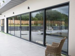 Porte coulissante en acier inoxydable avec <span class=keywords><strong>double</strong></span> vitrage en <span class=keywords><strong>verre</strong></span> trempé, <span class=keywords><strong>cadre</strong></span> en alliage d'aluminium à isolation phonique, design moderne, modèle GELLJA SD - Product Image 5