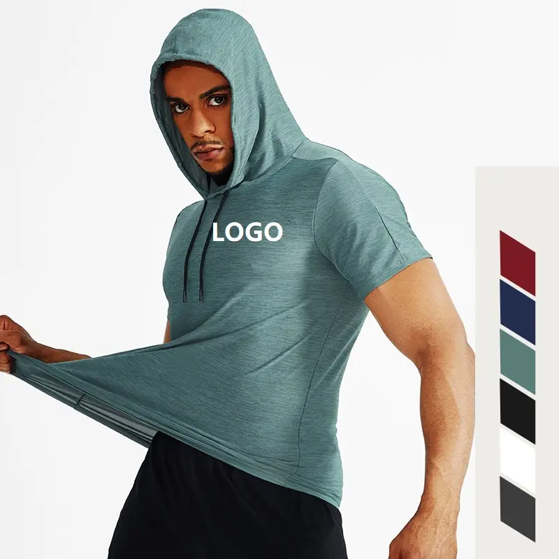 Vedo GYM Hoodie Dropshipping Custom Logo Polyester Workout Muscle Fit T Shirt GYM Slim Fit Hoodies Fitness Apparel For Men