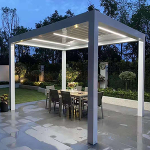 Techo Corredizo de Aluminio/Pérgola Motorizada Decorativa con Rejillas, Pérgola de Jardín Eléctrica de Aluminio Impermeable - Product Image 1
