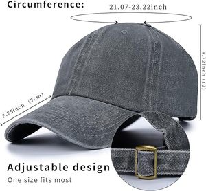 Gorras Clásicas Lisas con Cierre a Presión, Gorra Lavada con Logotipo Bordado en 3D Personalizado, Gorra de Béisbol Retro Deportiva Plegable Vintage para Hombre - Product Image 5