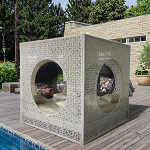Lit de repos extérieur en rotin avec structure en aluminium moderne <span class=keywords><strong>Bali</strong></span>, résistant à l'eau, pour la cour et l'hôtel - Product Image 4