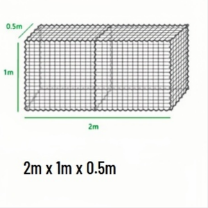 سياج جابيون ملحوم 4.62 مم / 5 مم / 6 مم، سلة جابيون طويلة، جابيون 100×100 عرض 50 سم، جابيون جلفان أسترالي - Product Image 1