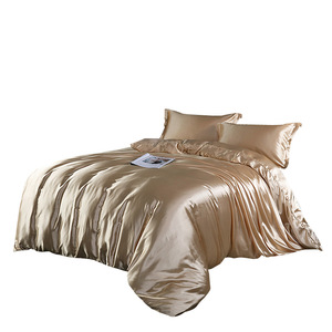 Bộ Ga Trải Giường Bằng Lụa Sang Trọng Giá Xuất Xưởng Bộ Ga Trải Giường Cao Cấp Màu Trơn Bộ Sưu Tập - Product Image 5