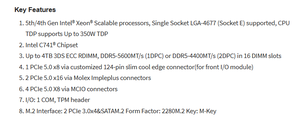 เมนบอร์ดเซิร์ฟเวอร์ X13SET-G พร้อมซ็อกเก็ตเดี่ยว LGA-4677 (SocketE) Intel C741, รองรับ DDR5 จัดส่งรวดเร็ว ราคาดี X13SET-G Se - Product Image 2