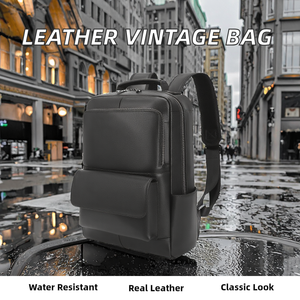 Sac à dos vintage tendance en cuir véritable pour femme, sacs de voyage personnalisés, mode, luxe, imperméable, pour l'université - Product Image 2