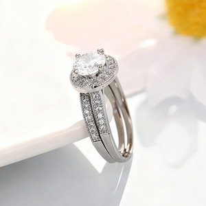 Anillo de Diamantes A114, Oro Blanco, Corte Brillante Redondo, Diamante Natural Color G, Joyería de Compromiso para Mujer - Product Image 5