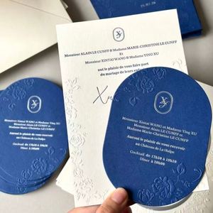 Invitaciones de Boda con Corte Personalizado, Papel Artístico con Relieve, Juego de Tarjetas de Felicitación, Venta al Por Mayor, Envío Rápido - Product Image 2