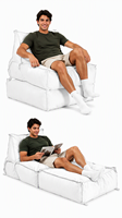 Modulares Bodensofa-Bett mit Hochdichteschaum, Abnehmbarem Waschbarem Bezug, Faltbarer Relaxliege, Wasserdichtes Sofa für Apartment-Wohnzimmer