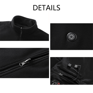 Veste chauffante électrique USB pour homme, veste chauffante à 9 zones, veste chauffante <span class=keywords><strong>sans</strong></span> <span class=keywords><strong>capuche</strong></span>, veste chauffante en <span class=keywords><strong>polaire</strong></span> <span class=keywords><strong>polaire</strong></span> pour homme et <span class=keywords><strong>femme</strong></span> - Product Image 4