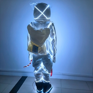 Disfraz de Astronauta con Luces LED, Personalizable con Logotipo, Colorido, para Fiestas de Disfraces, Bailes, Carnavales, Actuaciones en Escenario, Disfraz de Robot LED - Product Image 4