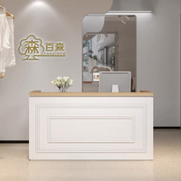 Bureau de réception blanc société bureau de conseil service guide bureau simple moderne salon de beauté caissier bar pour magasin de vêtements