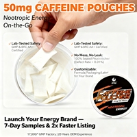 Complément alimentaire énergétique à la saveur de caféine en sachets, formule personnalisée OEM 2025, sans sucre, naturel, pour la concentration et l'amélioration des fonctions cognitives