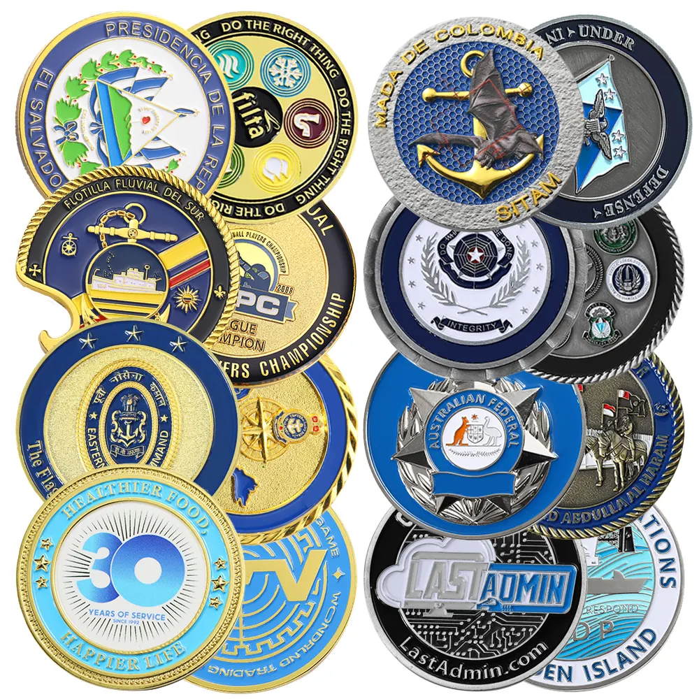 China Customized Metal Zinc Alloy 3D Commemorative Blank Gold Silver Soft Enamel Challenge Coins Custom Souvenir Coin Token