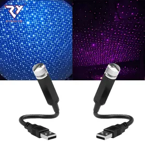 ZY Universal USB LED Star โปรเจคเตอร์บรรยากาศโคมไฟภายในรถภายในรถหลังคาดาว