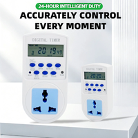 Temporizador Digital Programable Inteligente de 24 Horas, Enchufe con Interruptor de Tiempo de 24H, con Modo Automático/Manual para Electrodomésticos