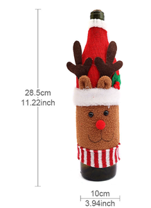 Venta al por mayor de Navidad de punto fundas de botella de dibujos animados de muñeco de nieve bolsas de botella de vino con diseño creativo de felpa - Product Image 6