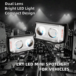 ไฟสปอร์ตไลท์ LED 2 เลนส์ ตำแหน่งซ้าย ไฟตัดหมอกขนาดเล็ก สำหรับรถยนต์ รถบรรทุก รถ SUV ระบบไฟส่องสว่างสำหรับรถจักรยานยนต์ - Product Image 2