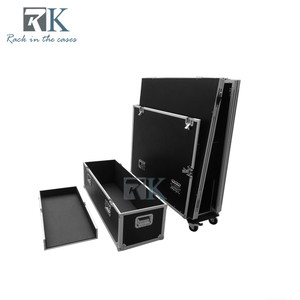 Black Aluminum Stage Portable Flight Case with <b>Wheels</b> Mobile for Equipment Storage Stage - Product Image 1