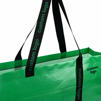 Sac de shopping non tissé laminé brillant avec logo personnalisé, vente en gros, réutilisable, sac fourre-tout de luxe, cadeau promotionnel, publicité