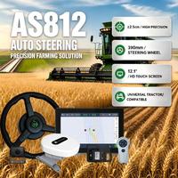 Sistem Kemudi Otomatis RTK 2.5CM Ultra Precision AS812 Layar HD 12.1" GNSS untuk Traktor Autopilot, Pengolahan Tanah, Pembajakan, dan Penyemaian