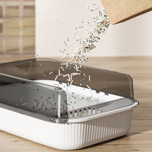 Großhandel große quadratische einfache Reinigung Katze Katzen toilette umwelt freundliche Kunststoff Katzen Sandbox Toilette Katze Katzen toilette und Zubehör - Product Image 2