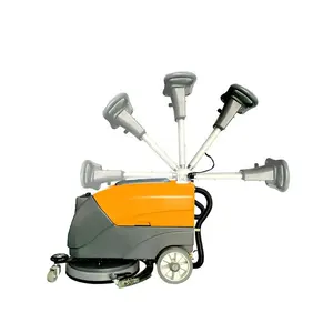 Depurador de piso de empuje autopropulsado de mano portátil Mini depurador de piso de paseo Máquina de limpieza de piso pequeña