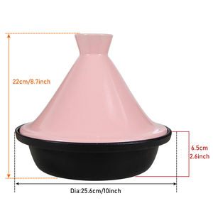 <span class=keywords><strong>Tajine</strong></span> <span class=keywords><strong>en</strong></span> <span class=keywords><strong>fonte</strong></span> émaillée de 26 cm avec couvercle <span class=keywords><strong>en</strong></span> céramique, <span class=keywords><strong>plat</strong></span> marocain, ensemble de cuisson, fond <span class=keywords><strong>à</strong></span> induction - Product Image 4