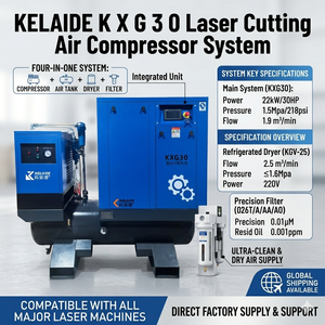 เครื่องอัดอากาศแบบสกรู KELAIDE KXG30 30 แรงม้า 9 บาร์ แบบติดตั้งอยู่กับที่ ระบายความร้อนด้วยอากาศ ระบบหล่อลื่น สำหรับงานอุตสาหกรรม - Product Image 6