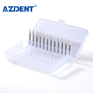 Đầu mài hình nón nha khoa bằng đá trắng đánh bóng FG, 12 cái/gói, loại mài mòn - Product Image 2