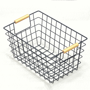 Bán Buôn Bột Tráng Bếp Kim Loại Dây Trái Cây Rau Quả Lưu Trữ Giỏ Organizer Với Xử Lý - Product Image 1