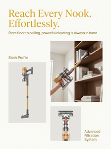 Cordless Stick <b>Vacuum</b> Cleaner 550W Brushless Motor 37Kpa Suction 1.2L Dust Cup HEPA Filter for Wood Floor Household Use - Product Image 4