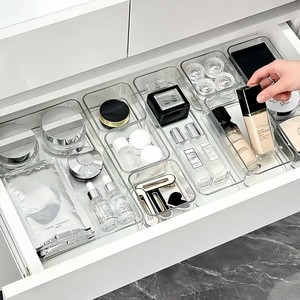 Acrylic <b>Drawer</b> Divider Transparent <b>Storage</b> <b>Box</b> Rectangle PC Material Office Organizer For Cosmetic And Desktop Organization - Product Image 1