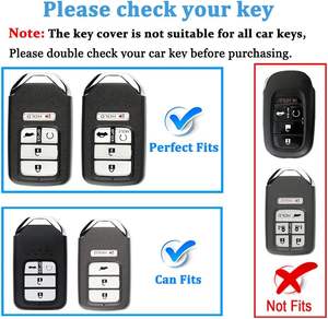 Étui <span class=keywords><strong>porte</strong></span>-clés avec <span class=keywords><strong>porte</strong></span>-clés pour <span class=keywords><strong>Honda</strong></span> Accord <span class=keywords><strong>Civic</strong></span> CR-V CRV Pilot Passport Insight EX EX-L 5 boutons - Product Image 5