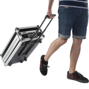 <span class=keywords><strong>Pioneer</strong></span>-Estuche de vuelo con soporte para ordenador portátil, caja de almacenamiento de metal con ruedas y carrito, soporte personalizado, OEM, ODM - Product Image 6